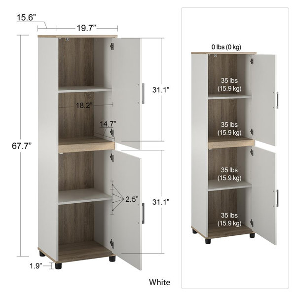 Ameriwood home wall mounted cabinet 3 door white online kitchen laundry room storage closet shelf wood